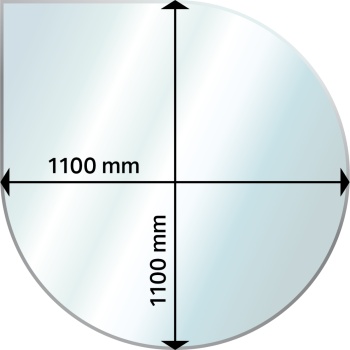 Aduro  Glasbodenplatte 1100x1100mm tropfenförmig